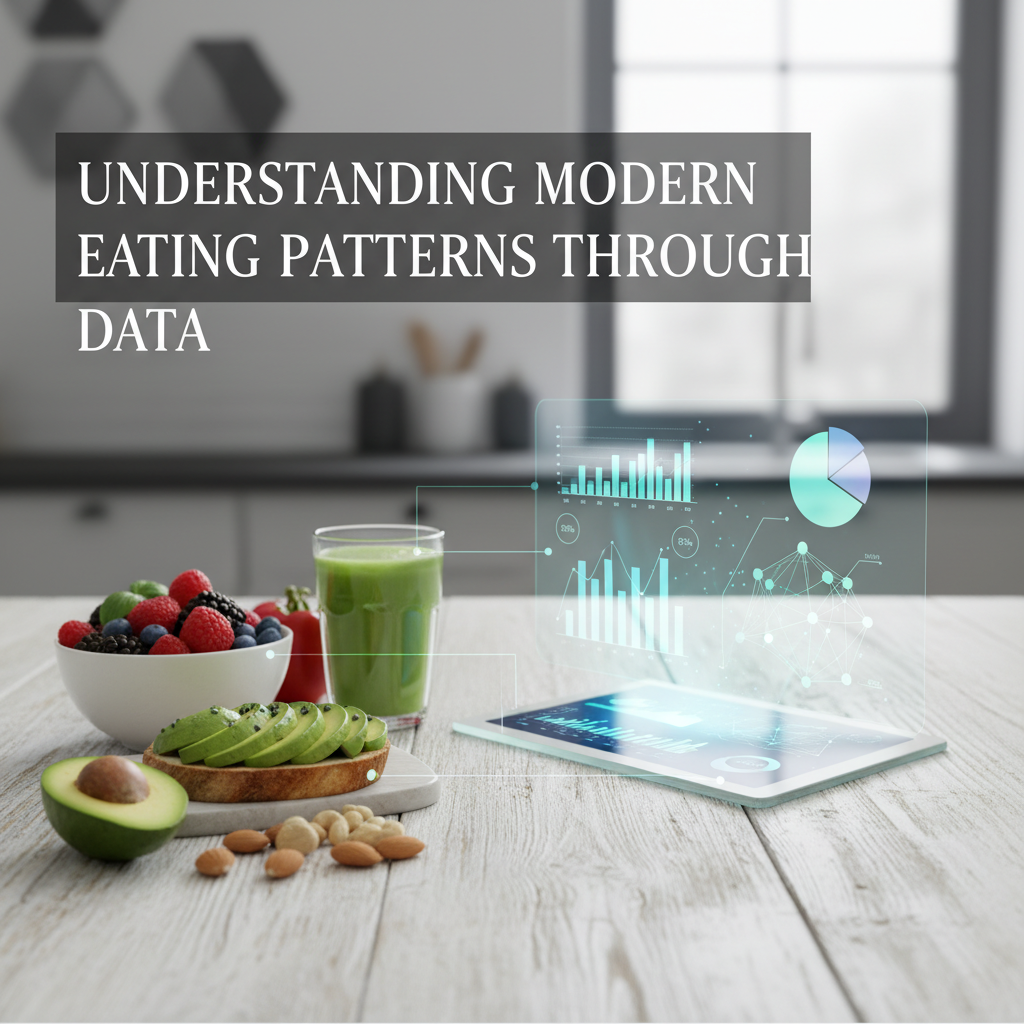 Professional blog header image for article titled: Understanding Modern Eating Patterns Through Data. High quality, relevant imagery, clean composition.