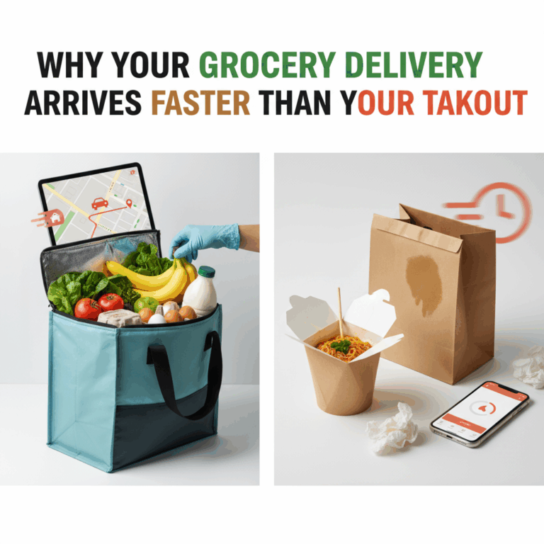 Professional blog header image for article titled: Why Your Grocery Delivery Arrives Faster Than You