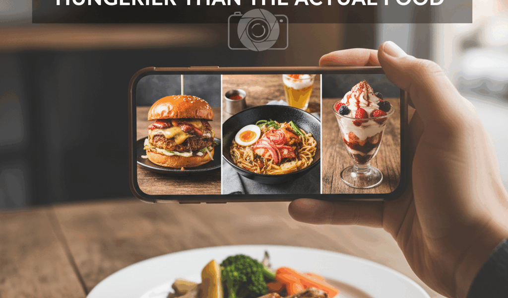 Professional blog header image for article titled: Your Food Photos Are Making You Hungrier Than the