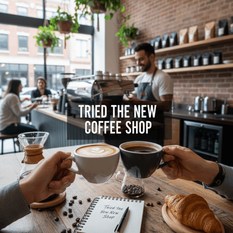 Professional blog header image for article titled: Tried the New Coffee Shop. High quality, relevant