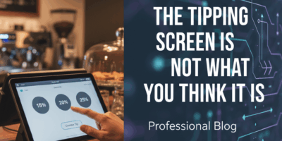 Professional blog header image for article titled: The Tipping Screen Is Not What You Think It Is. H