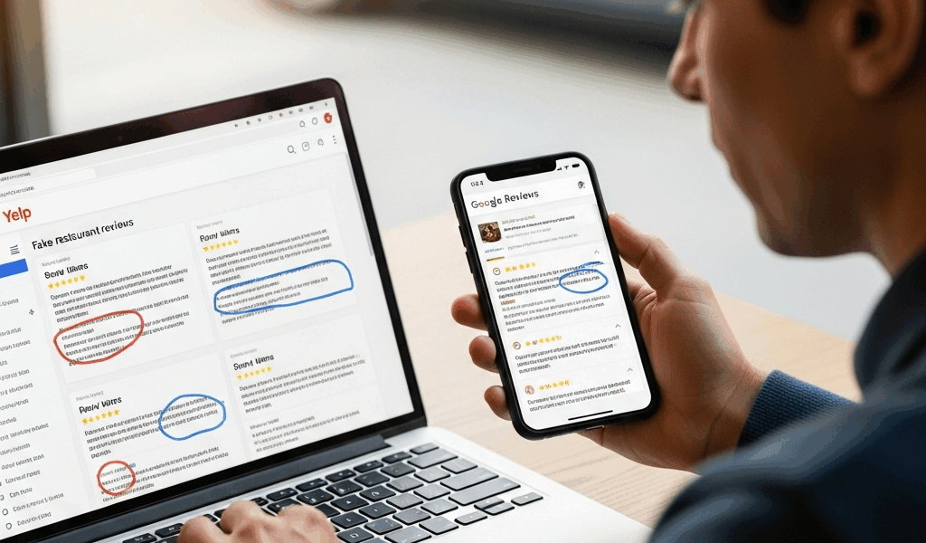 Professional photograph related to: How to Spot Fake Restaurant Reviews on Google and Yelp. High qua